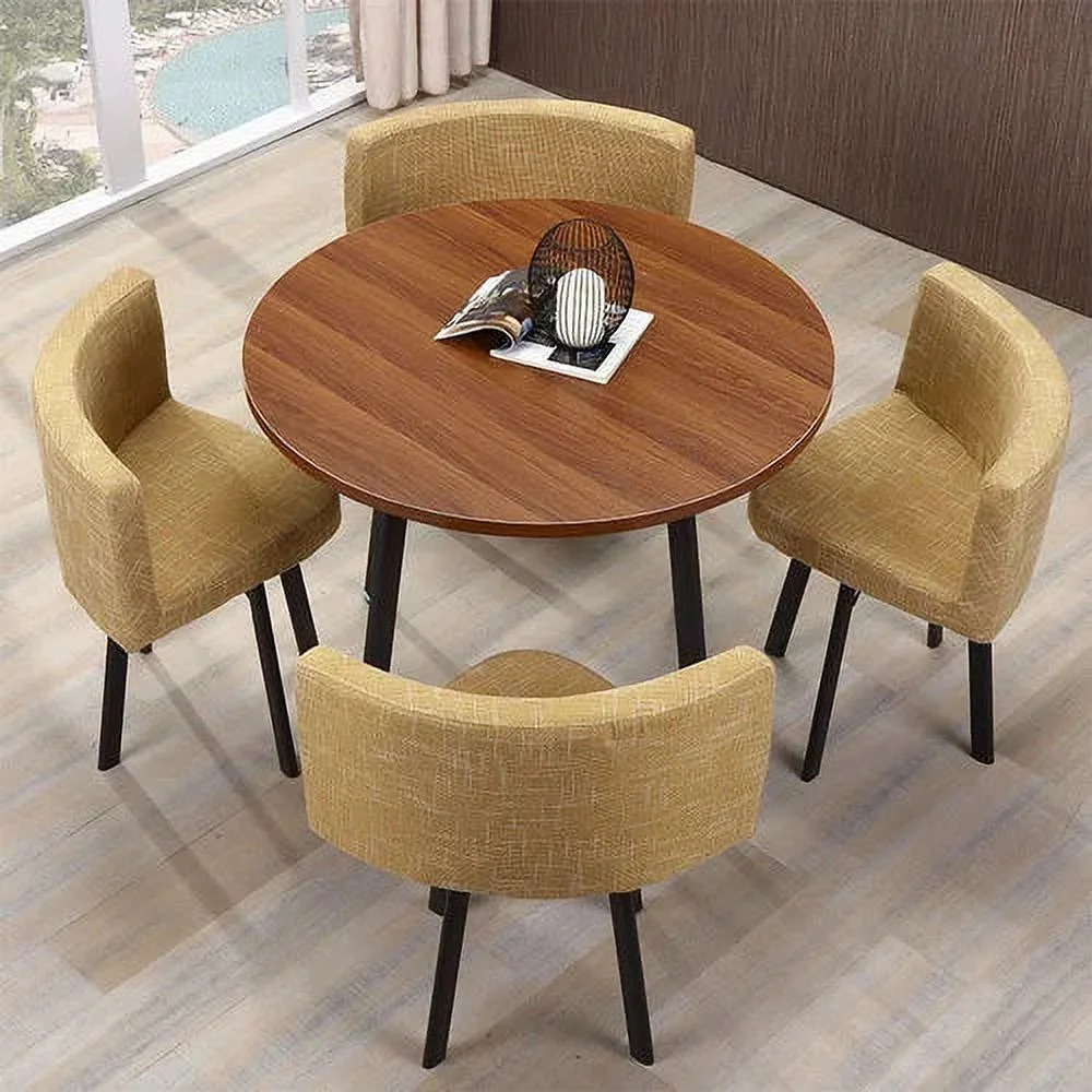 Dining Table Set 4 Chairs Office Reception Seat Suits Negotiation Table Casual Visitor Round Table Visitor Office Desk Chair Set