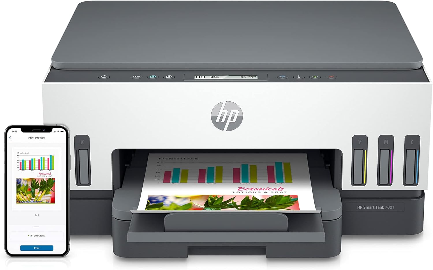 HP Smart -Tank 7001 Wireless All-in-One -Cartridge-free Ink -Tank Printer, up to 2 years of ink included, mobile print, scan, copy (28B49A)