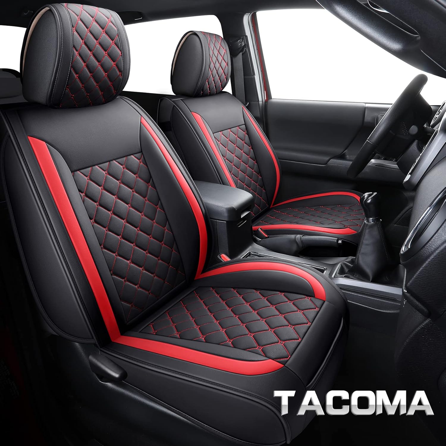 Tomatoman Car Seat Covers Customized for 2005-2022 Toyota Tacoma Double Cab TRD Off-Road Sx Package Nightshade Edition Pickup Truck
