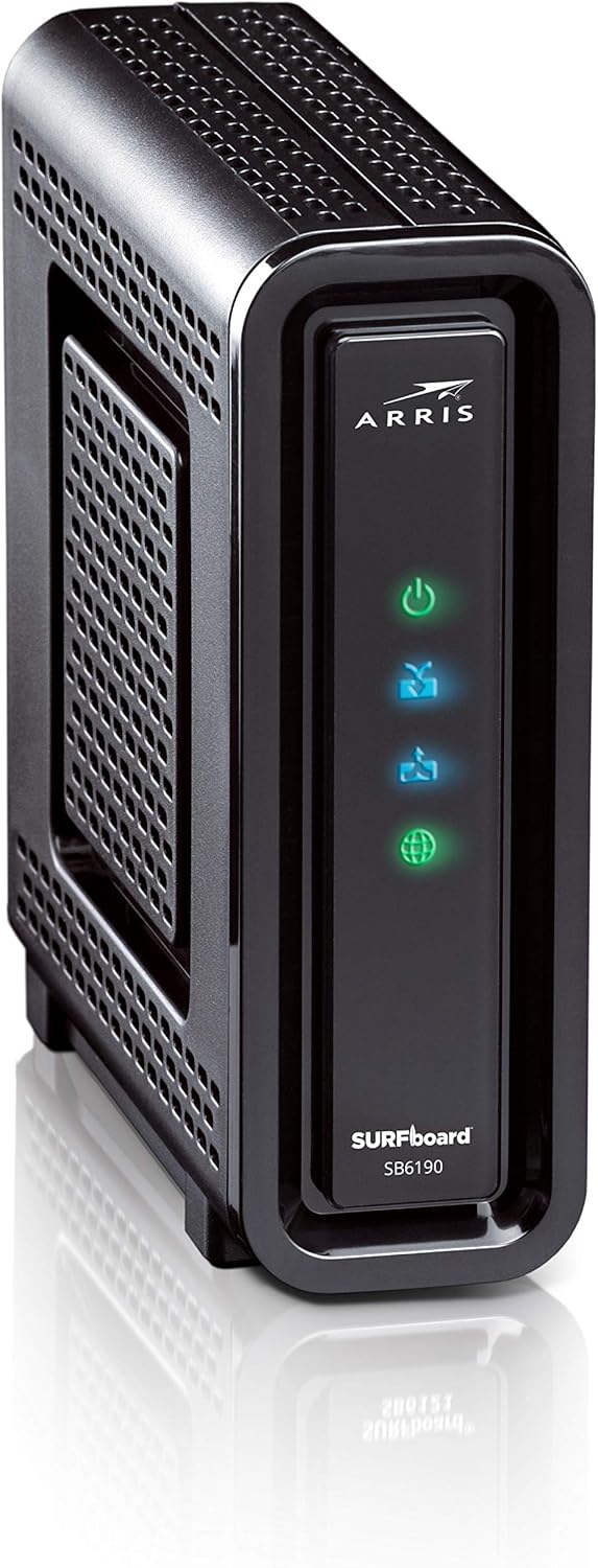 ARRIS SURFboard SB6190 DOCSIS 3.0 Cable Modem, Approved for Cox, Spectrum, Xfinity & others (Black), 800 Mbps Internet Plan Pack of 2
