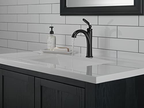 Delta Woodhurst Brushed Nickel Bathroom Faucet 1 Hole, Single Hole Bathroom Sink Faucet for Vanity, Metal Push-Pop Drain Assembly