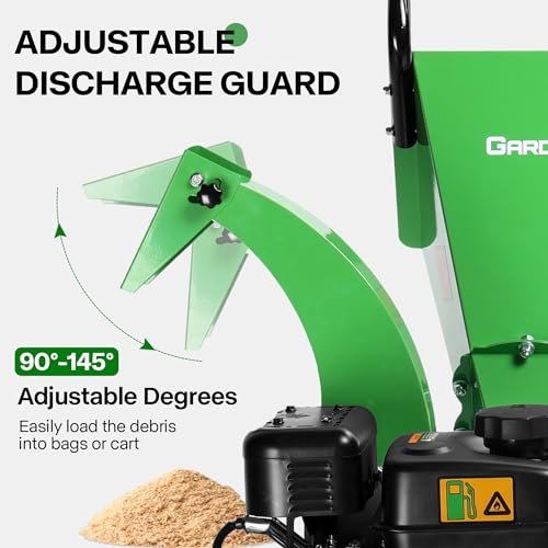 S3 Wood Chipper Shredder, 7HP 212cc Gas Powered Heavy Duty, 3" Max Wood Diameter Capacity, 15: 1 Reduction Ratio, Easy Assembly