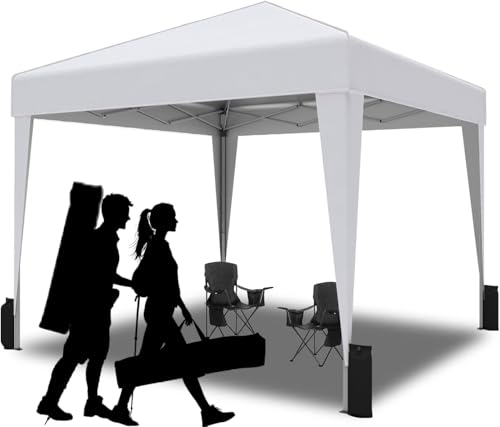 SANWAY 10x10 Pop Up Canopy Tent with Sidewalls x 4 &ndash; Easy Setup Canopy Tent, Waterproof, UV-Resistant