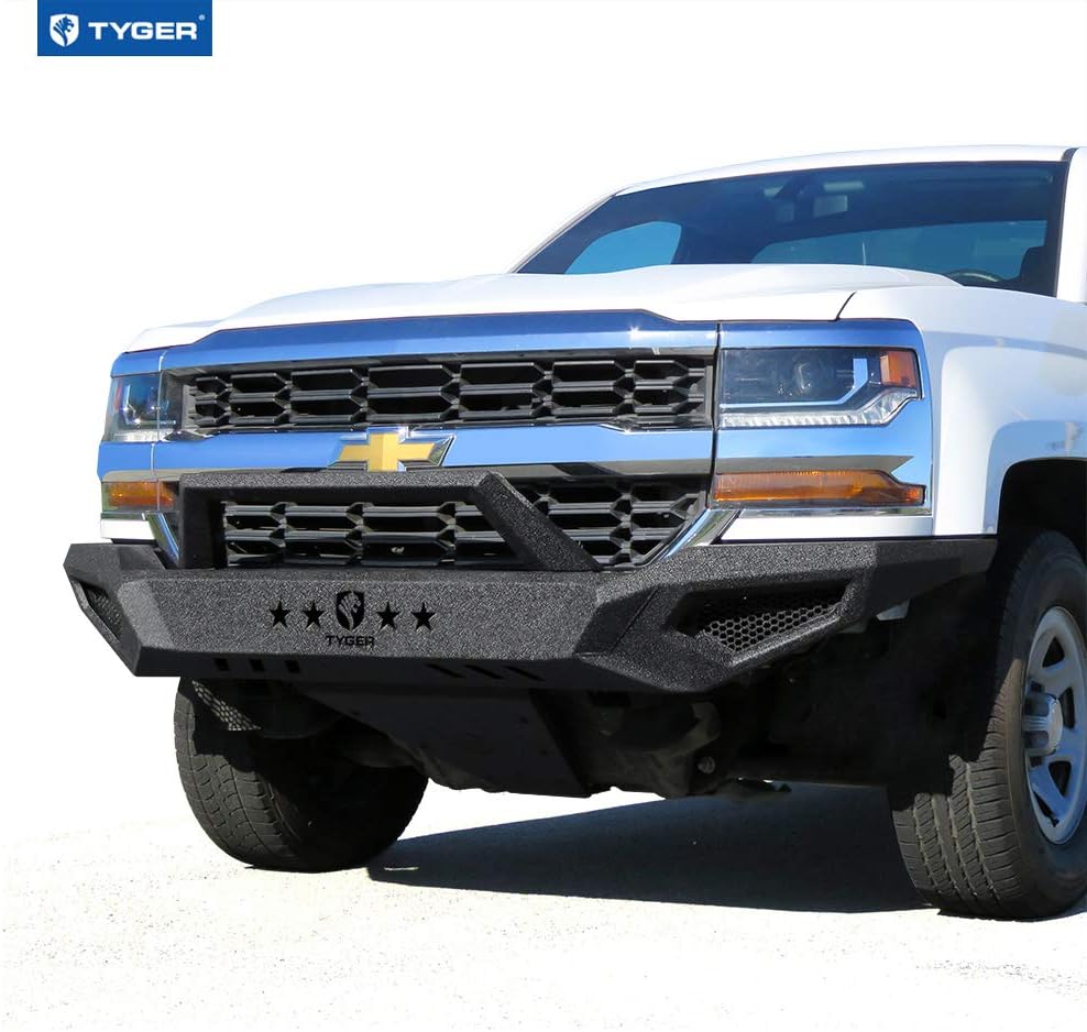 Tyger Auto TG-BP6C80468 Tyger Fury Front Bumper Kit Compatible with 2016-2018 Chevy Silverado 1500 (Including 2019 LD) | Textured Black | Rock Crawler