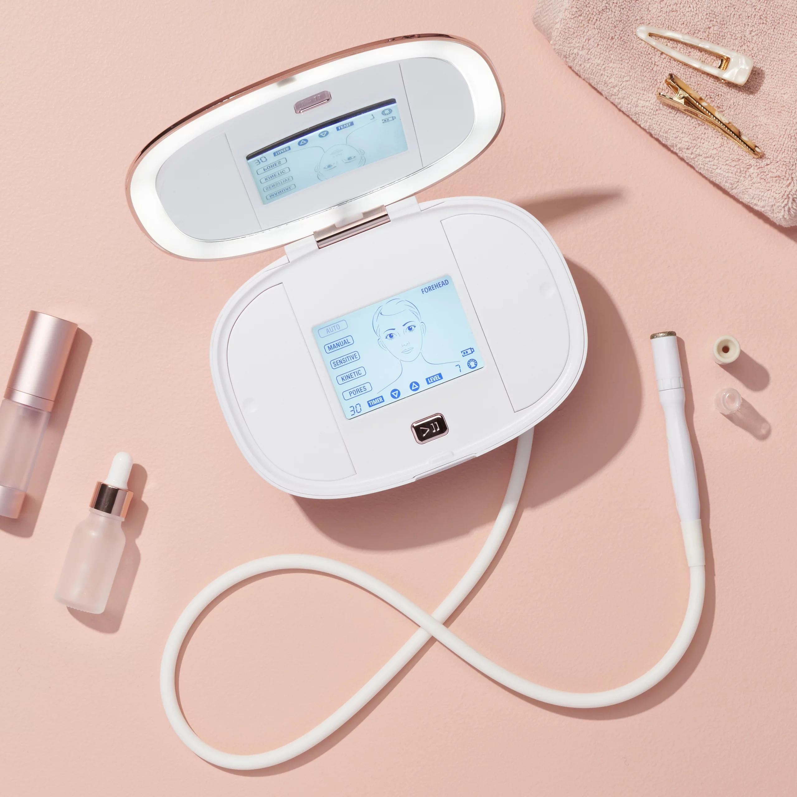 Trophy Skin UltradermMD - 3 in 1 Home Spa Microdermabrasion - Deep Skin Exfoliator Machine with Real Diamond and Pore Extractor Tips