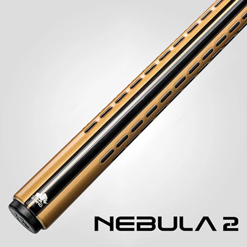 RHINO Nebula 2 Pool Cue - 100% Carbon Fiber Shaft & Composite Butt. Time Crystal Tip, Pro Taper Design, 12.4 mm,12.8 mm. 3/8-8 Joint
