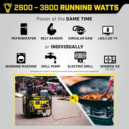 Champion Power Equipment 4250-Watt Dual Fuel RV Ready Portable Open Frame Inverter Generator with Quiet Technology
