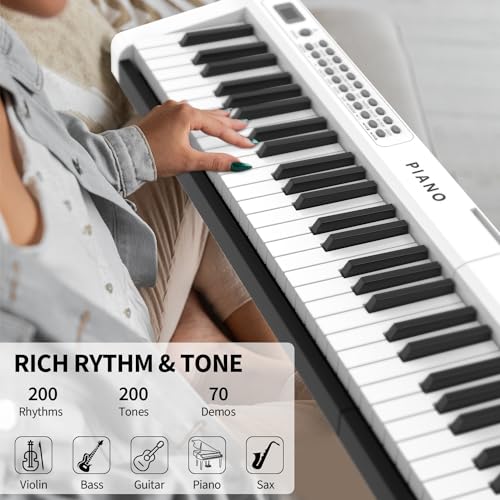 Digital Piano 88 Key Full Size Semi Weighted Electronic Keyboard Piano Set with Stand,Built-In Speakers,Electric Piano Keyboard with Sustain Pedal