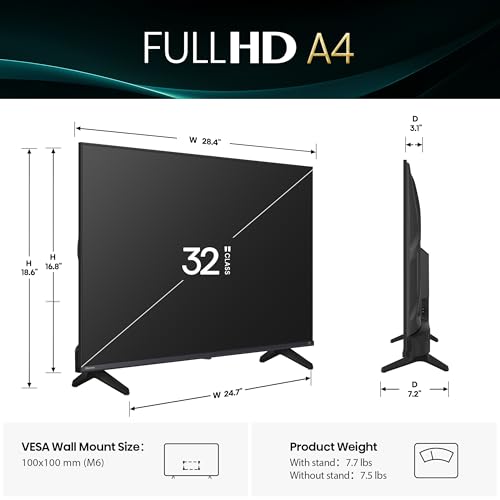 Hisense 40-Inch Class A4 Series FHD 1080p Smart Fire TV (40A4NF, 2025 Model) - DTS Virtual: X, Slim Bezel Design, Alexa Built in