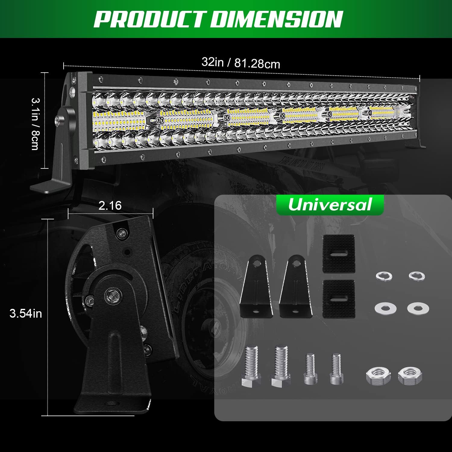GREUNION 52 inch led Light bar for Trucks, Triple Row Lighting barra Kit
