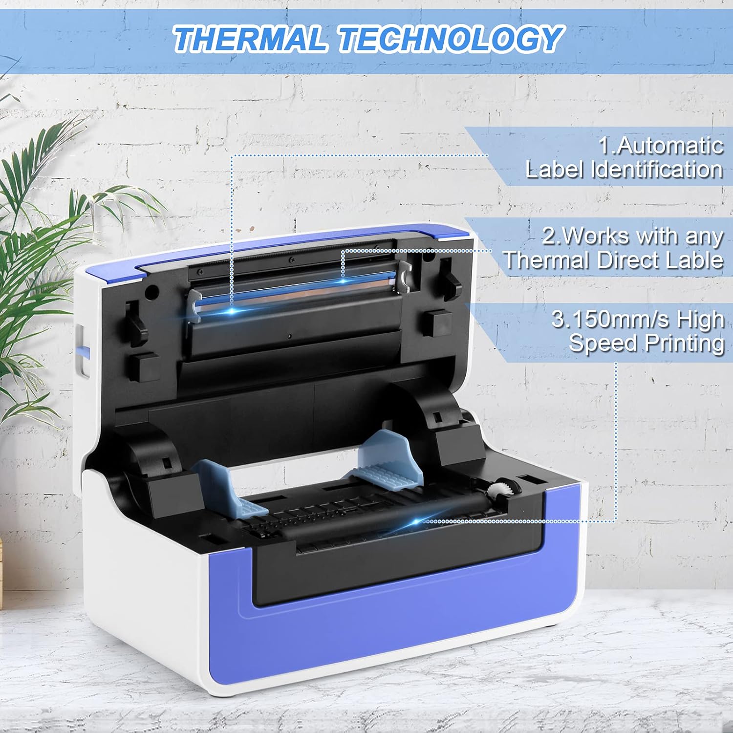 ZunDian Thermal Label Printer, 150mm/s 4x6 Shipping Label Printer, Thermal Printer for Shipping Packages, USB Lable Maker for Home Small Business
