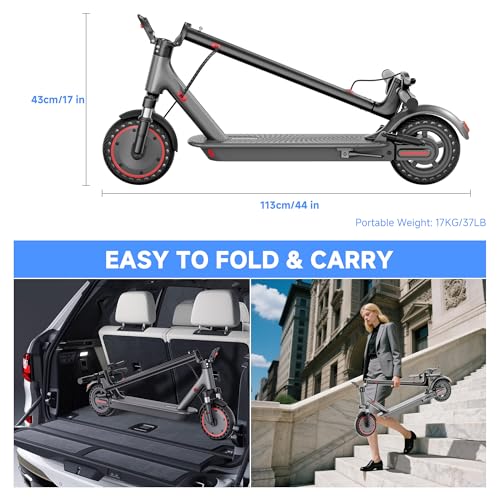 Electric Scooter for Adults, Folding E Scooter with 350W/500W Motor 16-22 Mph Top Speed, Max 19-23 Miles Long Range