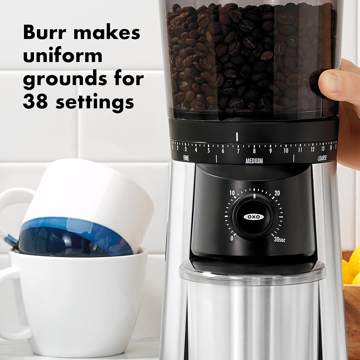 OXO Brew 8 Cup Coffee Maker, Stainless Steel & Brew Conical Burr Coffee Grinder