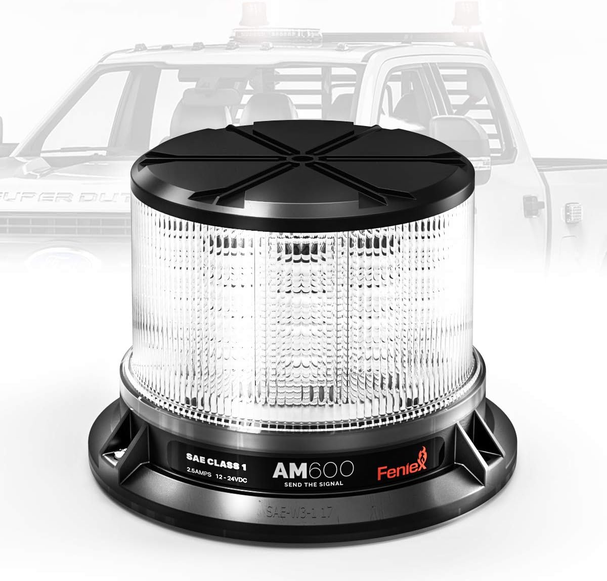 Feniex AM600 High-Intensity LED Beacon, SAE Class 1 (Red)