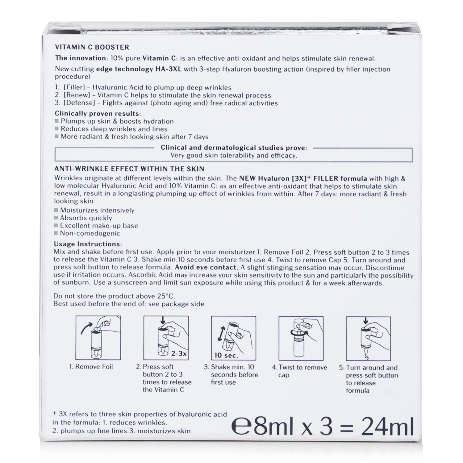 Eucerin Hyaluron 3X+ Filler Vitamin C Booster 3x8ml