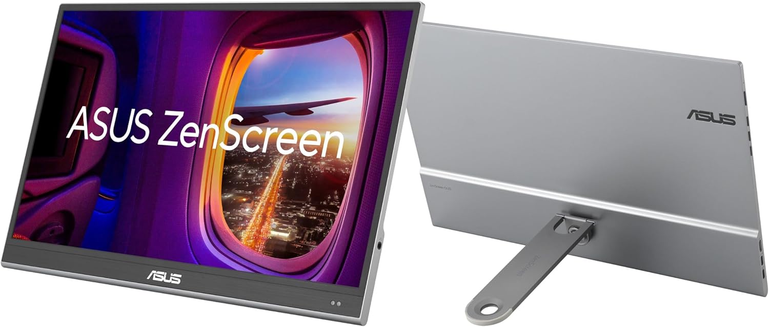 ASUS ZenScreen 16” OLED USB-C portable monitor (MQ16AHE) – Full HD, 100% DCI-P3, 1ms, HDR-10, Mini HDMI, Eye Care, Proximity Sensor, 360° kickstand