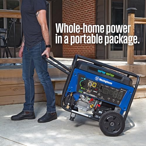 Westinghouse 12500 Peak Watt Tri-Fuel Home Backup Portable Generator, Remote Electric Start, Transfer Switch Ready, Gas, Propane