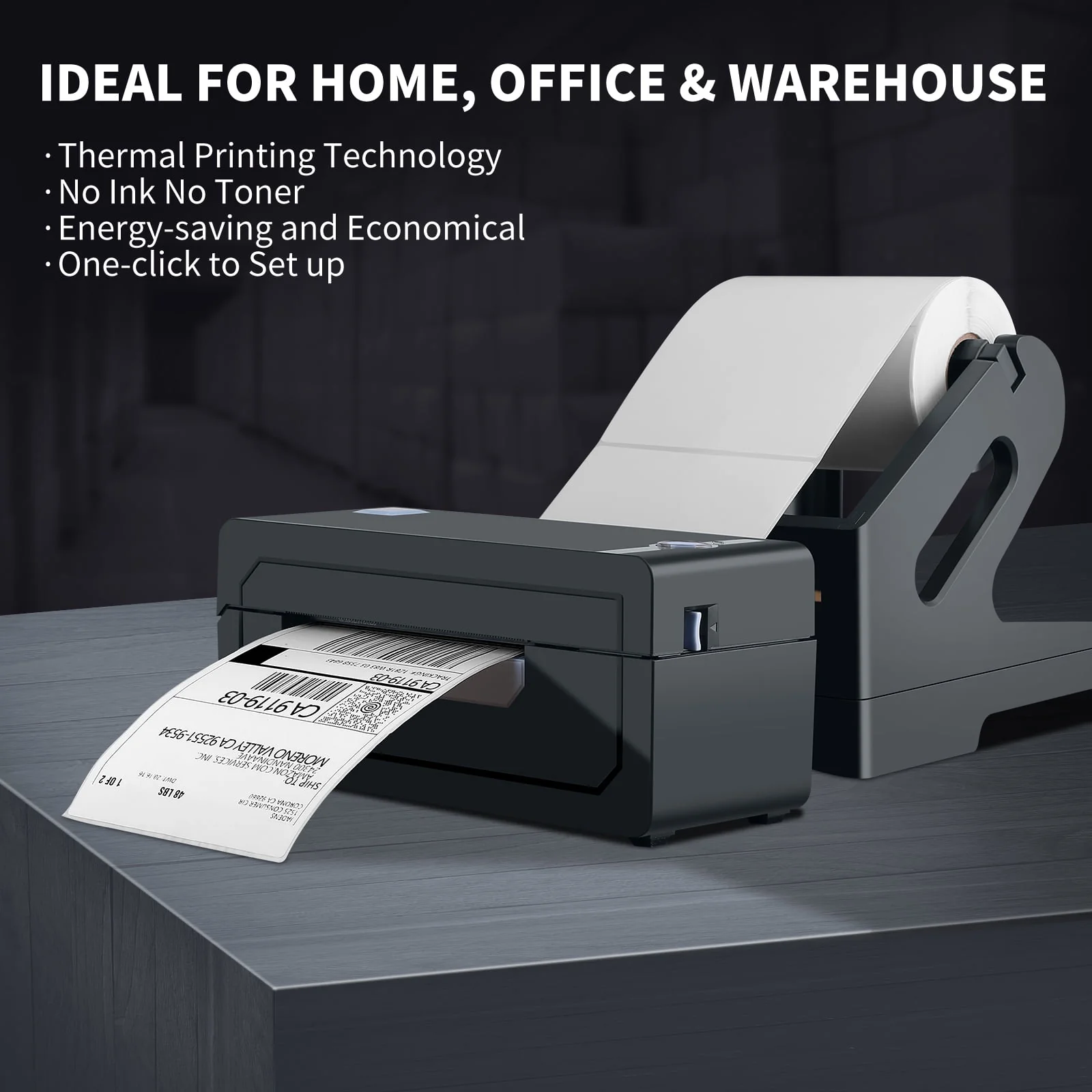 JADENS Thermal Label Printer, 4''x6'' Bluetooth Label Printer for Shipping Packages, Compatible with Windows Smartphone