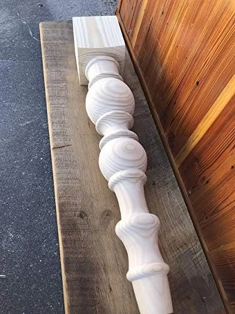 Modern Farmhouse Dining Table Legs - Unfinished - Turned Legs - DIY Furniture - Set Of 4 With Dimensions: 5" X 29"