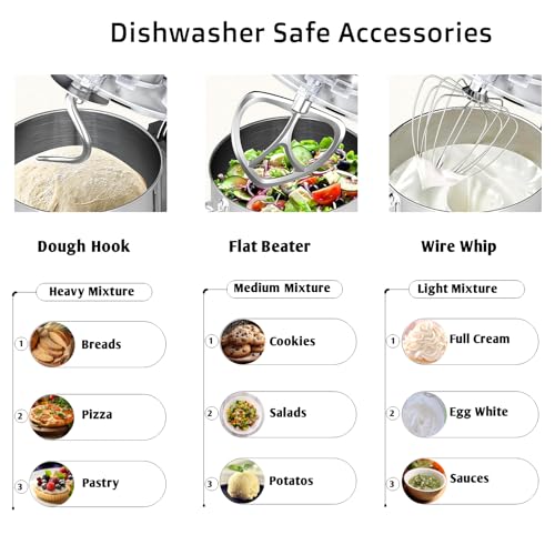 Kitchen in the Box Stand Mixer, 900W 8.5 QT Kitchen Electric Mixer, 10-Speed Large Capacity Tilt-head Food Mixer with Dough Hook, Wire Whip