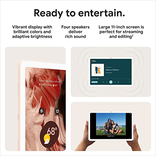 Google Pixel Tablet with Charging Speaker Dock - Android Tablet with 11-Inch Screen, Smart Home Controls, and Long-Lasting Battery