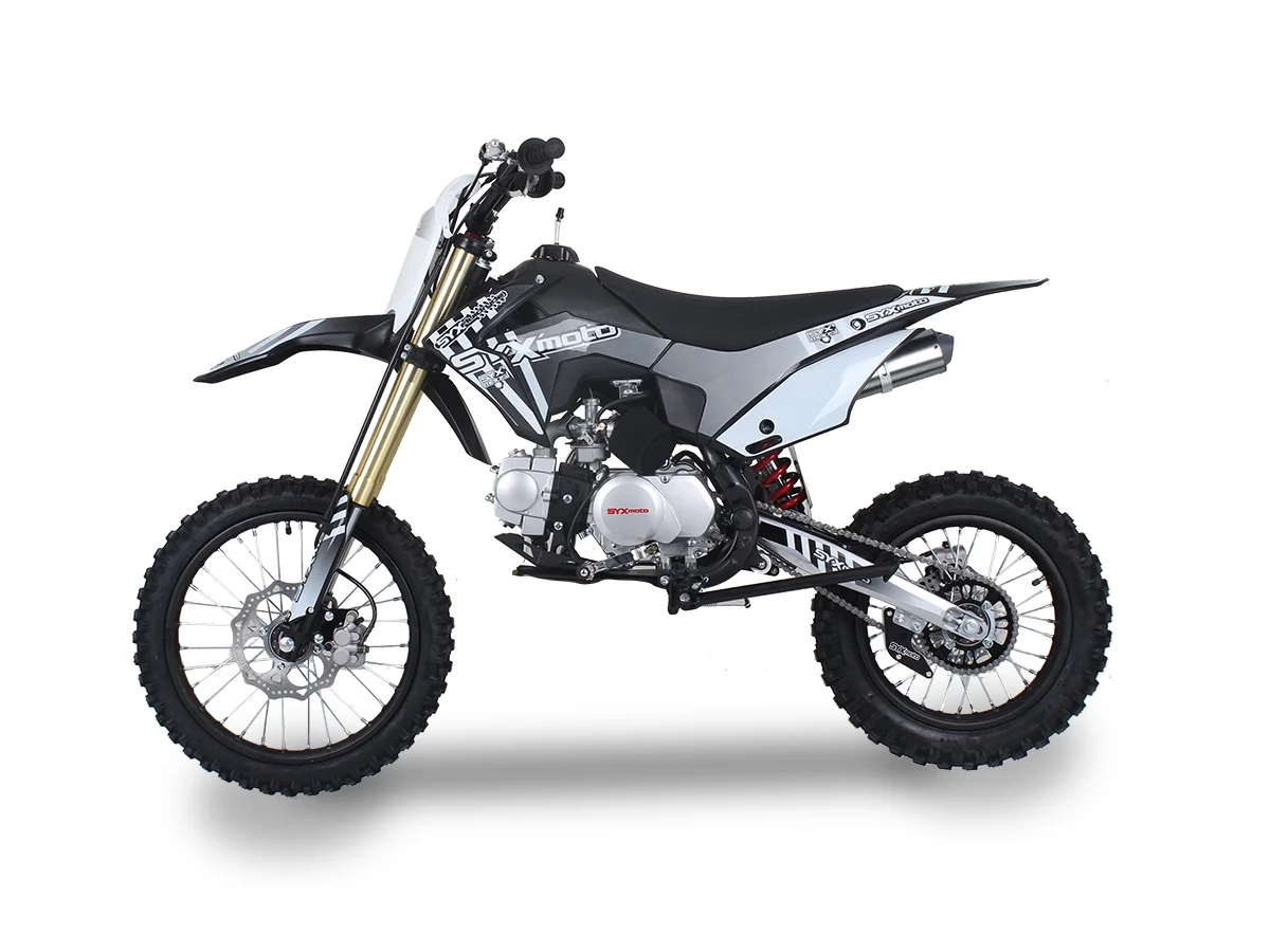 SYX MOTO Whip 125cc 4-Stroke Gas Powered Kick Start Dirt Bike off Road, New, Black/White