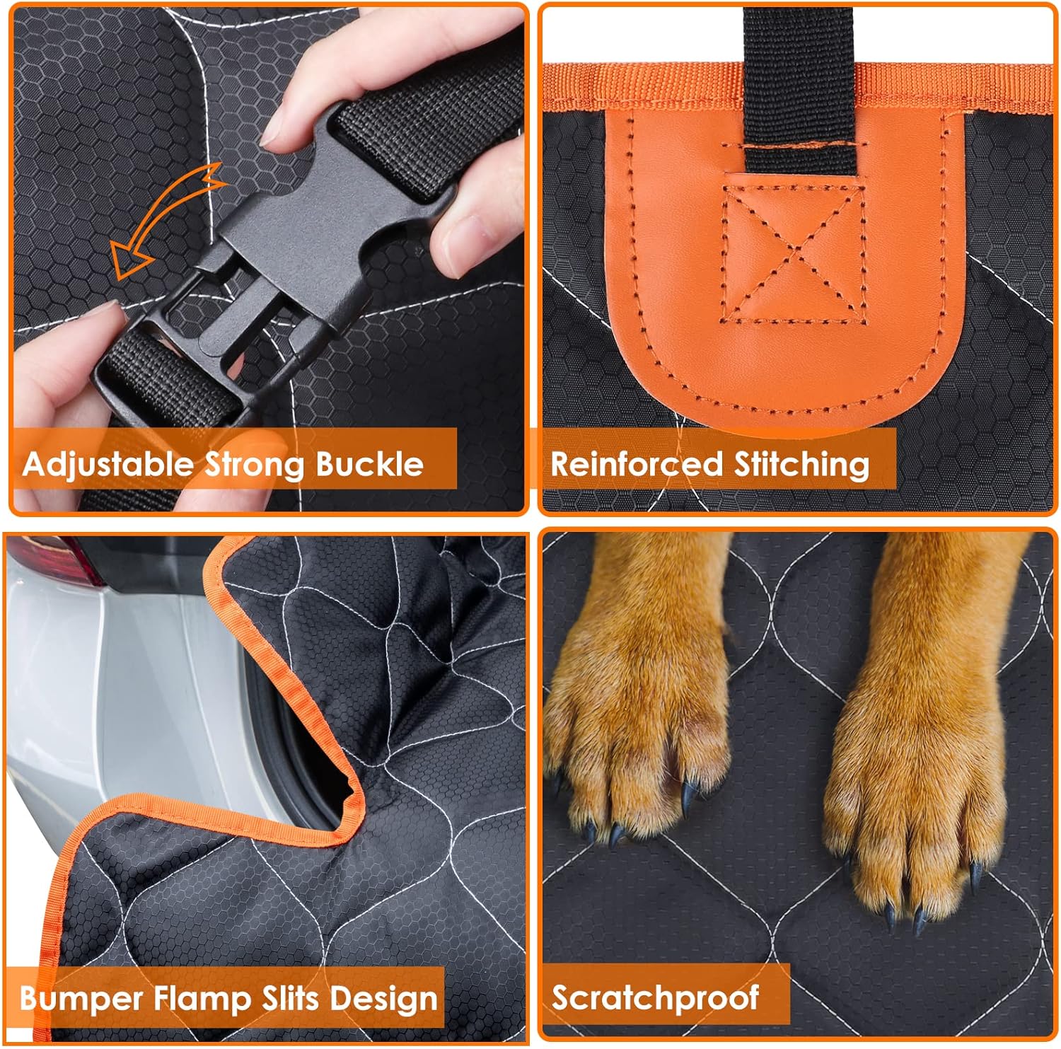 MIXJOY Cargo Liner for Dogs, Cargo Liner for SUV for Fold Down Seat, Dog Mat for Car with Bumper Flap Protector