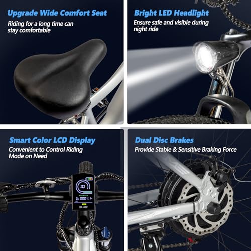 PEXMOR Electric Bike for Adults, 750W (Peak 1000W) BAFANG Motor 32MPH | 48V 14AH Removable LG Battery Mountain Ebike