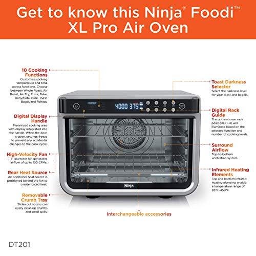 Ninja Foodi 10-in-1 Air Fry Digital Countertop Convection Toaster Oven (Renewed)