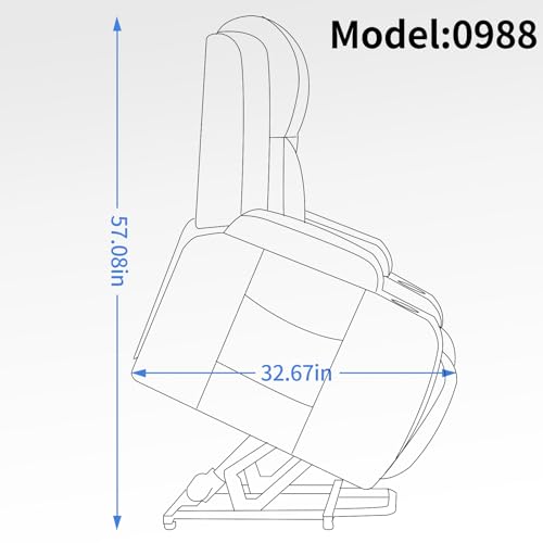 Power Lift Recliner Chair with USB Charging Port, 2 Cup Holders, Side Pockets, Waist Heating 8 Point Massage Chair