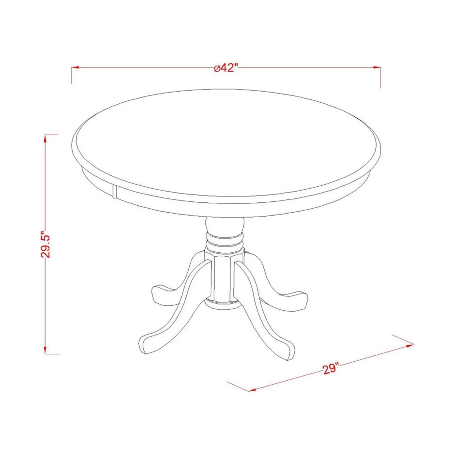 East West Furniture  5 Piece Dining Table Set- a Round Kitchen Table with Pedestal and 4 Chairs, Mahogany(Seat Type Options) HLML5-MAH-LC
