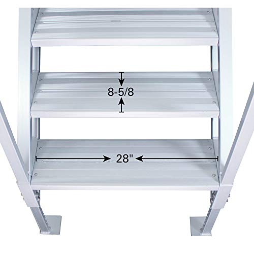 Extreme Max 3005.4333 Jumbo-Tread Universal Mount Dock Stairs with Railing - 5-Step