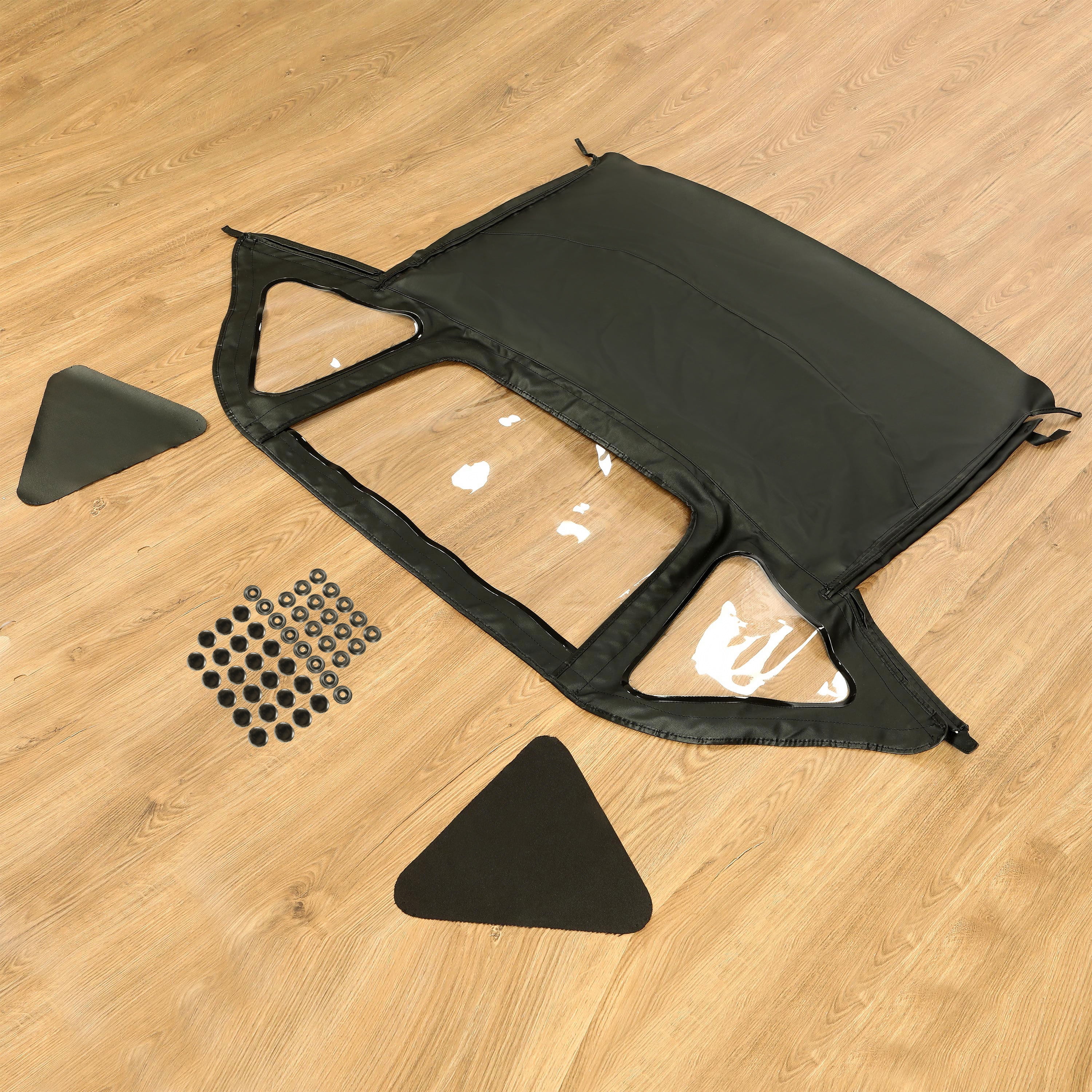 Kojem Convertible Soft Top W/Clear Plastic Window for 71-81 Triumph Spitfire 2-Door Black Replacement