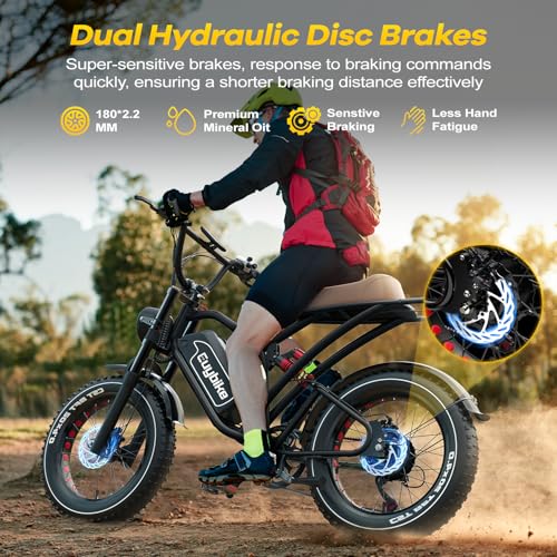 Electric Bike for Adults, 2000W/3000W Peak Single/Double Motor with 48V/52V 25AH/30AH Battery, 20"x4.0" Fat Tires 35MPH/37MPH Ebike