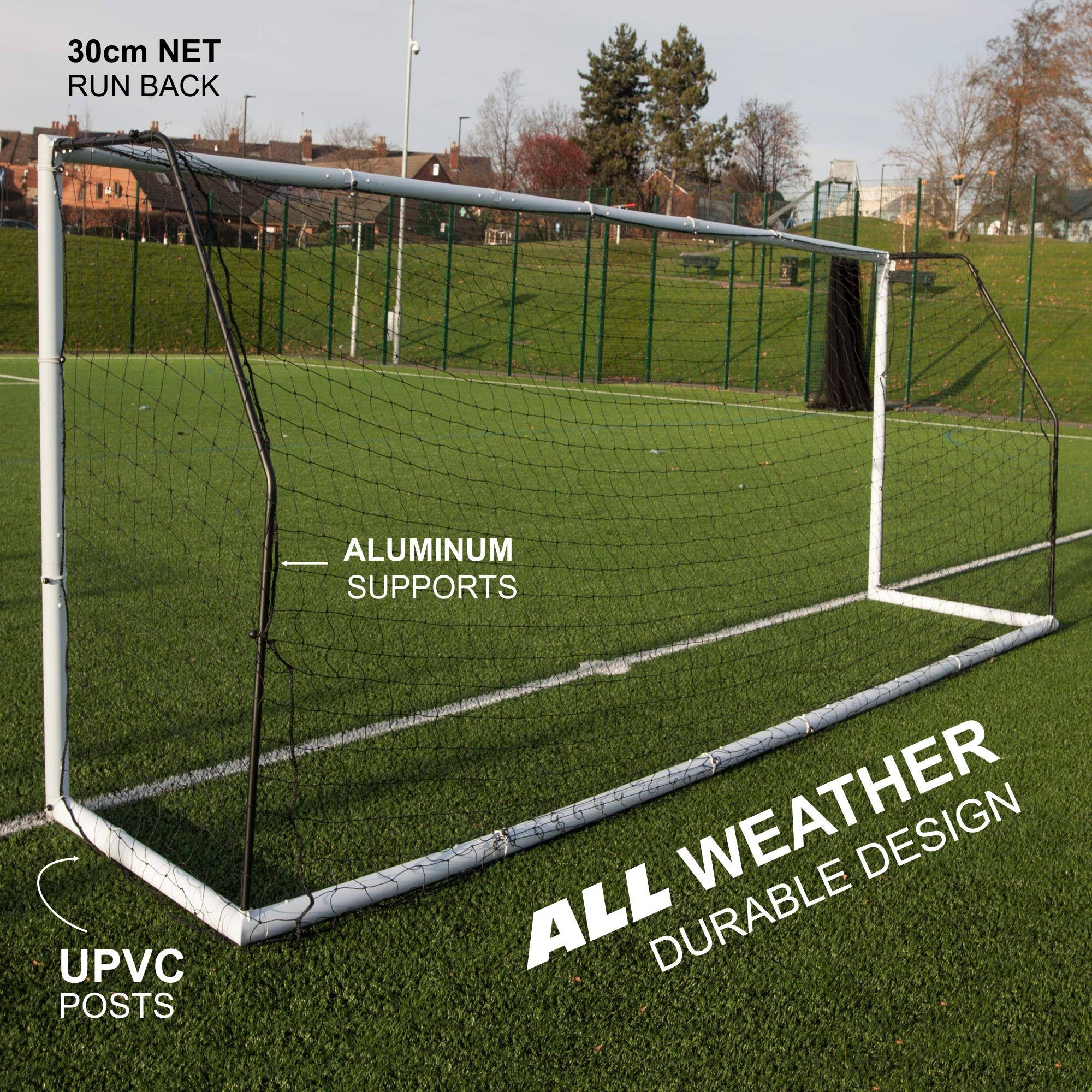 QUICKPLAY Pro Match-Fold Soccer Goal with Carry Bag [Single Goal] Professional Quality Fast Set-Up Soccer Goal, Folds Flat for S