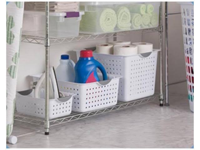 Sterilite Multi-Size Plastic Storage Basket Bin Organizer Bundle Set