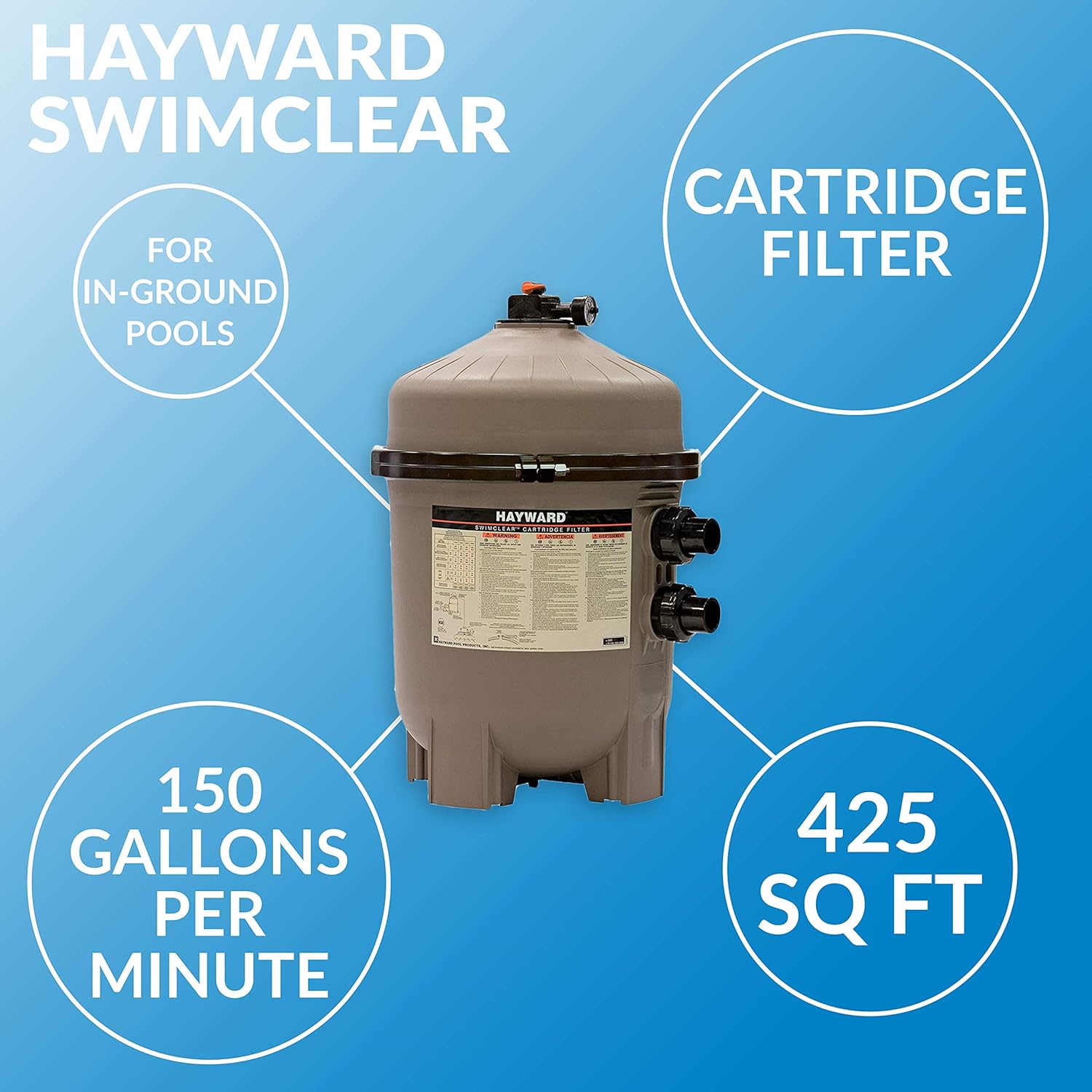Hayward W3C4030 SwimClear Cartridge Pool Filter, 425 Sq. Ft.