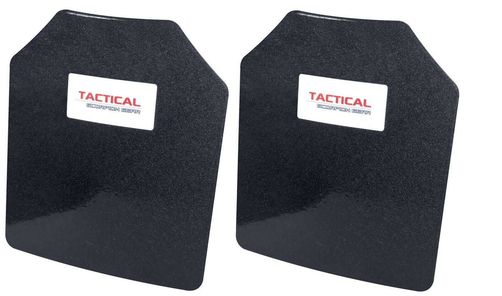 Tactical Scorpion Gear AR500 Level 3 III Body Armor Plates Pair Curved 10 x 12 - Level III AR500 Body Armor Plates - Level III