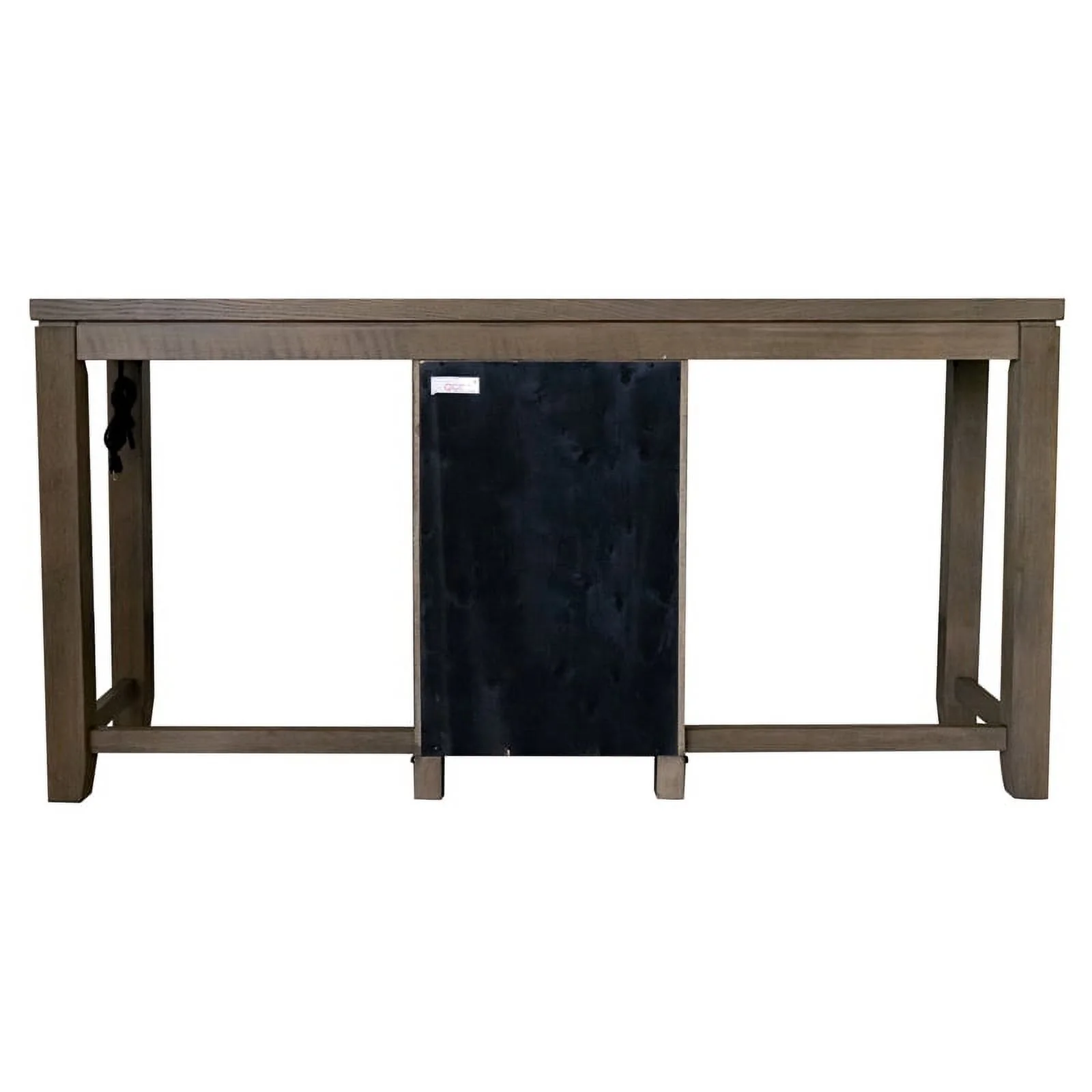 Bowery Hill 3PC Wood Sofa Console Bar Table Set USB/Wine Rack 2 Stools in Brown