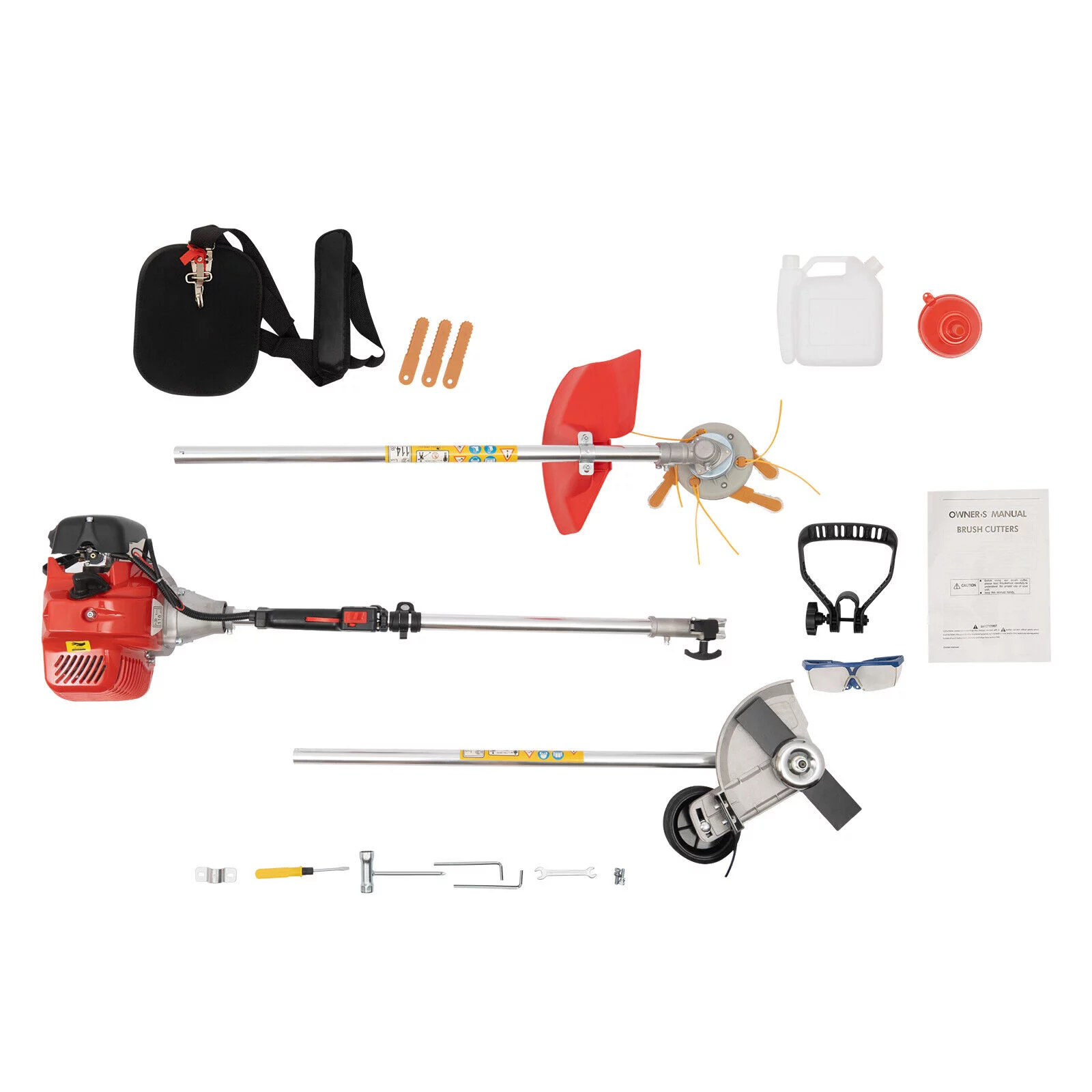 ZhdnBhnos 26/33/43CC Gas Powered Weed Whacker with 2 Blade Heads 2 Stroke Grass Hedge Trimmer Lawn Edger Cutter Weed Eater - Radiant Selections