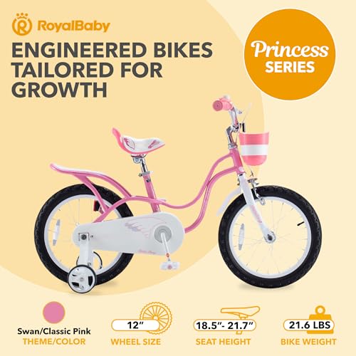 Royalbaby Princess Girls Kids Bike 12 14 16 18 20 Inch Children Bicycle with Basket for Age 3-12 Years