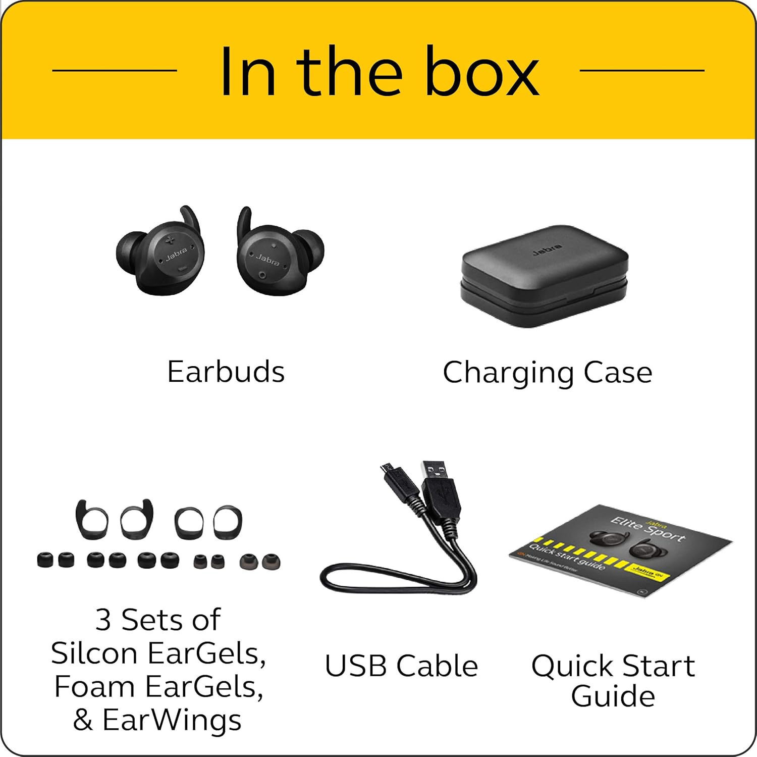 Jabra Elite Sport Earbuds – Waterproof Fitness & Running Earbuds with Heart Rate and Activity Tracker