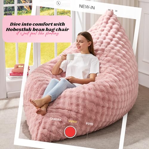 Hobestluk 3 in 1 Bean Bag Chair Giant Bean Bag Chairs Convertible Bean Bag Floor Cushion with Machine Washable Cover