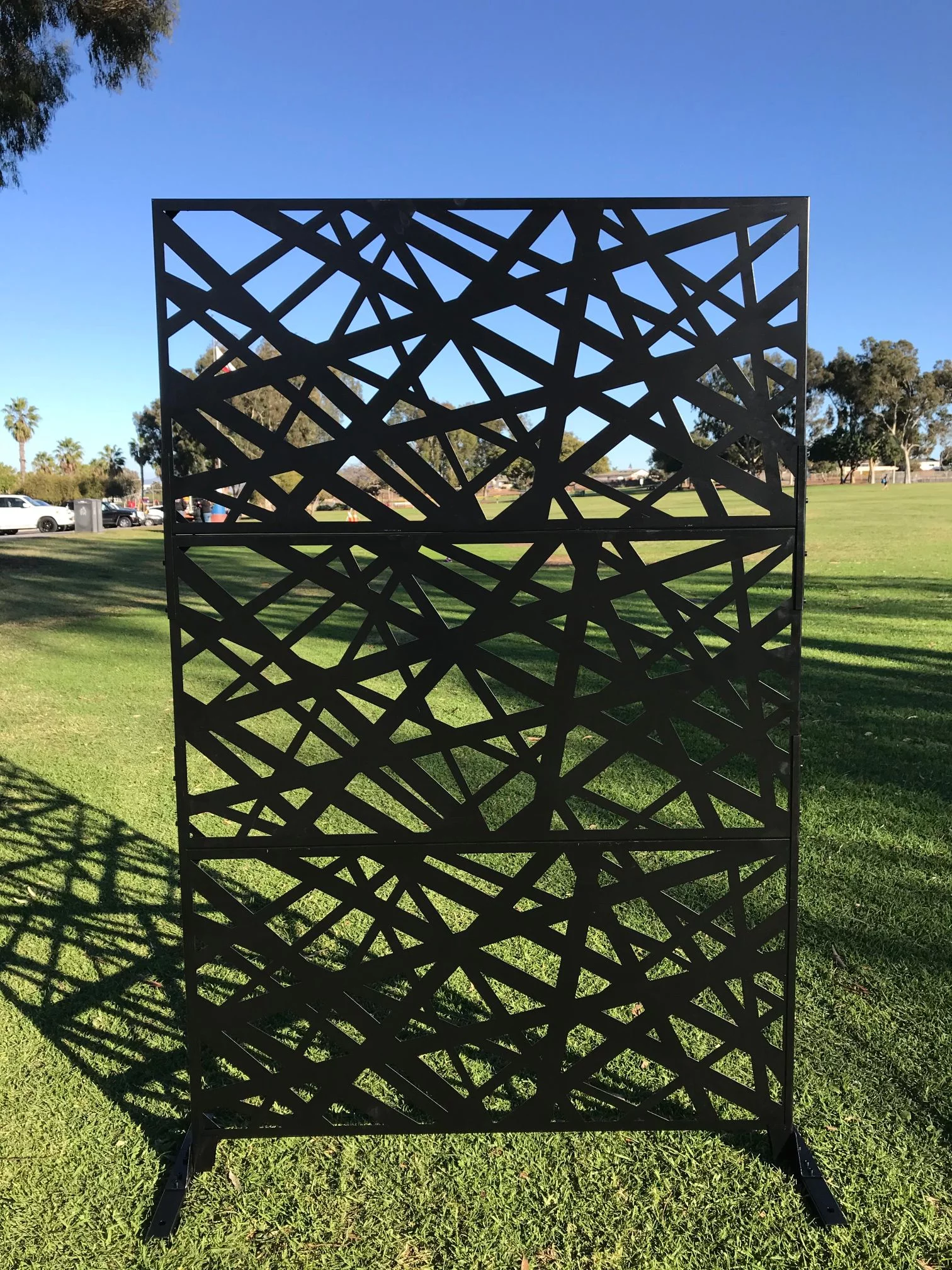 Metal Privacy Screen, Laser Cut Decorative Steel Privacy Panel Metal Fencing, Hanging Room Divider Partitions Panel Screen,48x75in C007