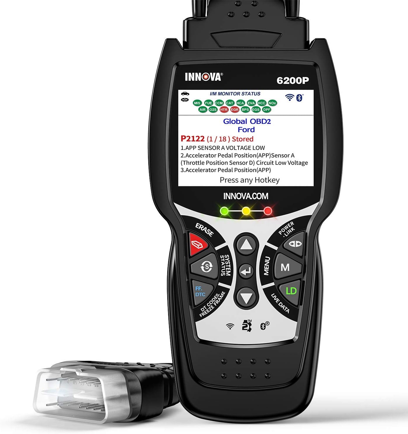 Innova 6200P All Systems OBD2 Scanner ABS SRS Transmission Code Reader with Battery Registration Oil Light Reset