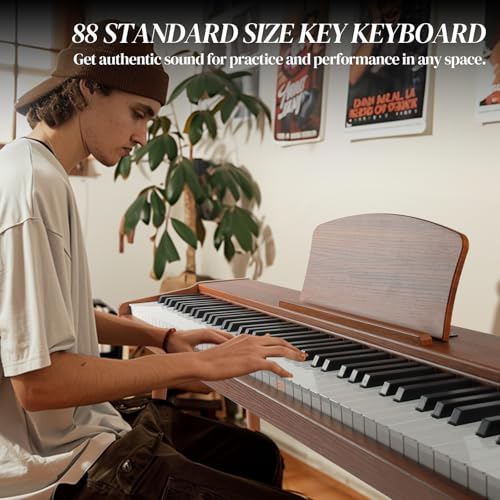Ktaxon 88 Key Keyboard Piano Set, Full Size Digital Piano with Multi-Adjustable Height Bench, Powerful Functional Panel
