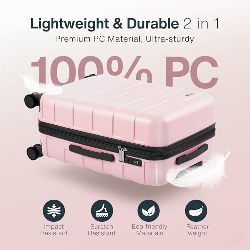 Luggage Sets 3 Piece (3-YEARS VIP SERVICE) Hardside Expandable Ultra Durable 100% PC Lightweight Carry On Travel Suitcase Set with TSA Lock Spinner