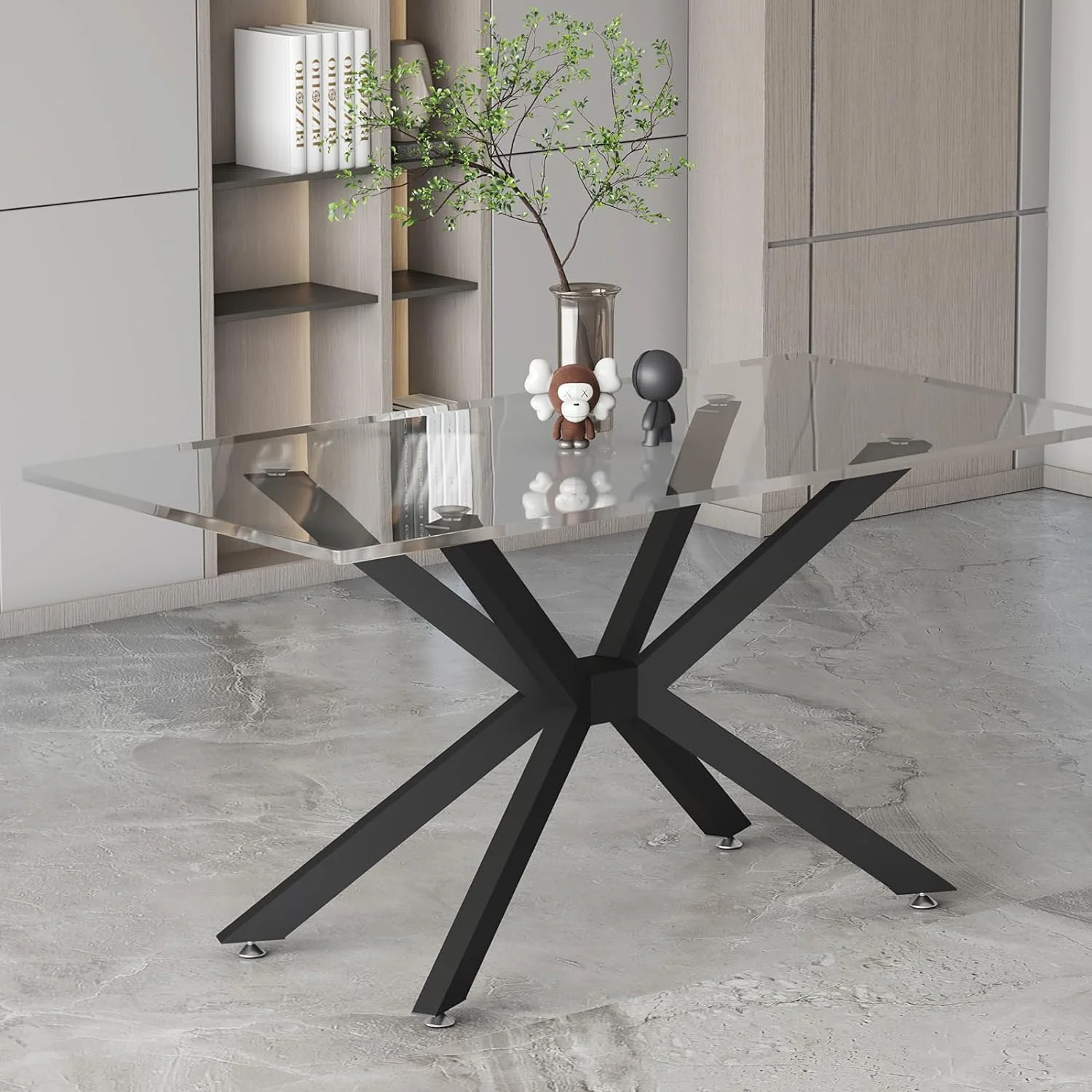 Modern Table Base Black 28" Metal Dining Table Legs with Suction Cups, Desk Base for Marble,Glass,Wood Top, Furniture Legs for Coffee Table