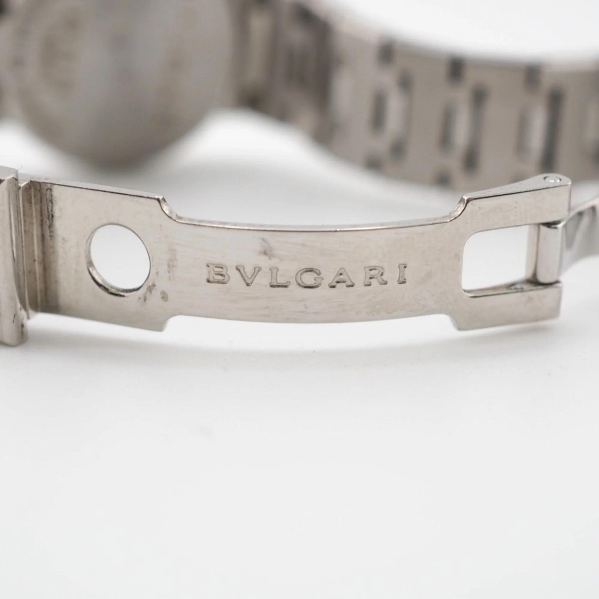Pre-Owned BVLGARI Bvlgari BB23SS Bulgari Quartz QZ Black Dial Watch Silver Ladies (Good)