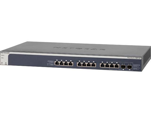NETGEAR XS712T 10GBase-T Gigabit Smart Managed L2 Switch - 12 10GBase-T Ports u0026 2 Shared 10 Gigabit SFP+ Ports